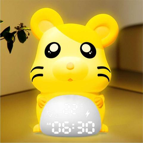 Digital alarm clock lamp digital table clock bedside table decorativo clock mouse-shaped desk electronic clock with thermometer ► Photo 1/6