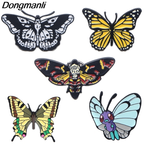 P4101 Dongmanli Jewelry Butterfly Moth Metal Enamel Pins Brooches for Women Fashion Lapel Pin Backpack Bags Badge Gifts ► Photo 1/6