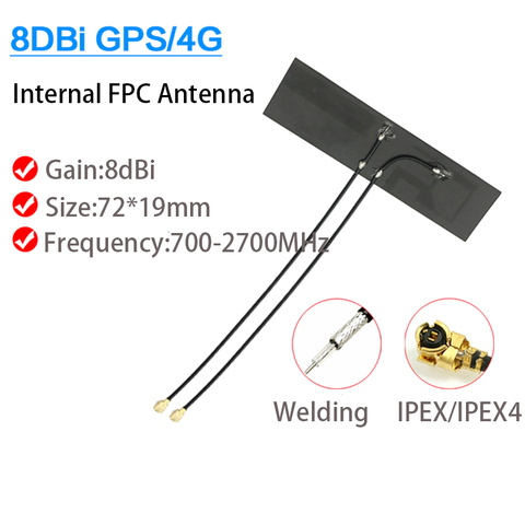 700-2700MHz internal 4G/GPS combined FPC antenna GPS navigation positioning 2G 3G GSM LTE 4G flexible antenna for EG25-G EC25-AF ► Photo 1/2