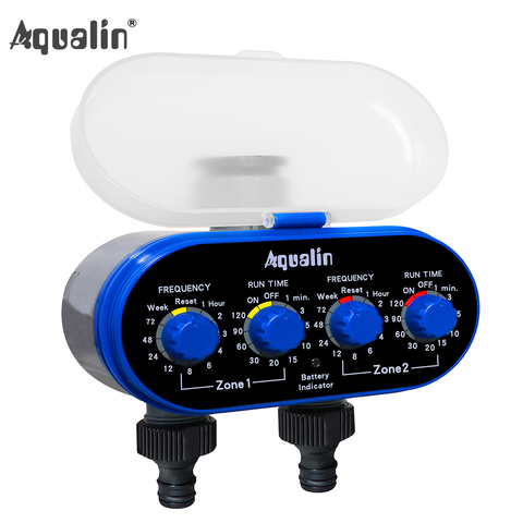 Ball Valve Electronic Automatic Watering Two Outlet Four Dials  Water Timer Garden Irrigation Controller for Garden, Yard #21032 ► Photo 1/6