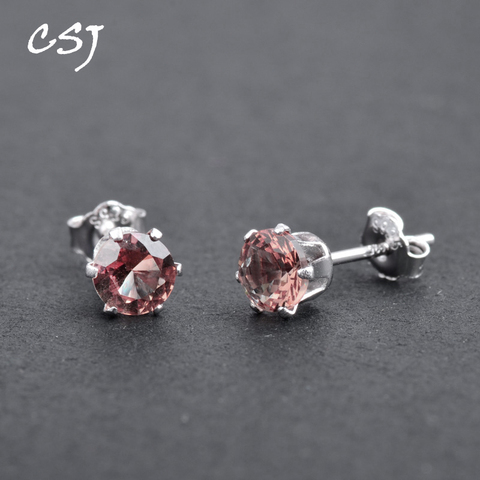 CSJ Diaspore Zultanite small Stud Earrings Sterling 925 Silver Fine Jewelry Women Lady Wedding engagement Party or mom gift box ► Photo 1/6