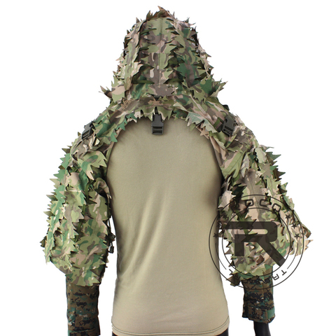 ROCOTACTICAL Tactical Ghillie Suit Breathable Ghillie Viper Hood with 3D Leafy Stripes Sniper Coat for Wargame, Hunting, CS ► Photo 1/6