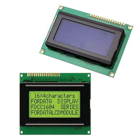 Yellow /Blue LCD 16x4 1604 Character LCD 5V Display Module IC AIP31066 HD44780 KS0066 SPLC780 ST7066 6800 4-bit 8-bit Interface ► Photo 1/5