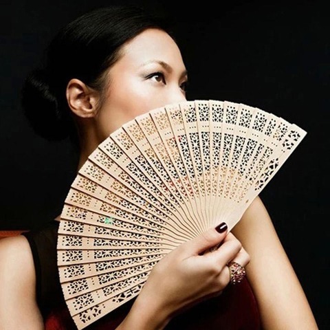 Chinese Japanese Folding Fan Original Wooden Hand Flower Bamboo Pocket Fan for Home Decor Decoracion Fiestas ► Photo 1/5