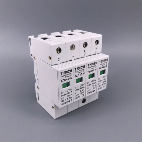 AC SPD 4P 20KA~40KA 275V  House Surge Protector protection Protective Low-voltage  Arrester Device ► Photo 1/6