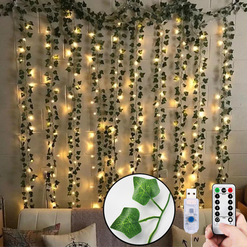12pcs Artificial Plants LED Ivy Garland Fake Leaf Vines Room Decor Hanging For Home Wedding Living Room Decoration Ivy Garland ► Photo 1/6