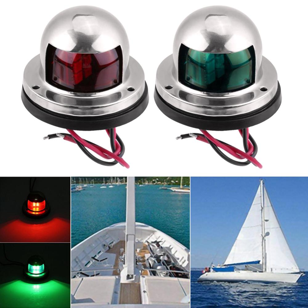 Navigation Light Marine Boat 12V/24V Stainless Steel Red&Green LED Navigation Bulb Signal Light Lamp Yacht Accessory
