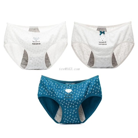 Cotton Menstrual Period Panties Leak Proof Underwear Women High Waist  Underpants