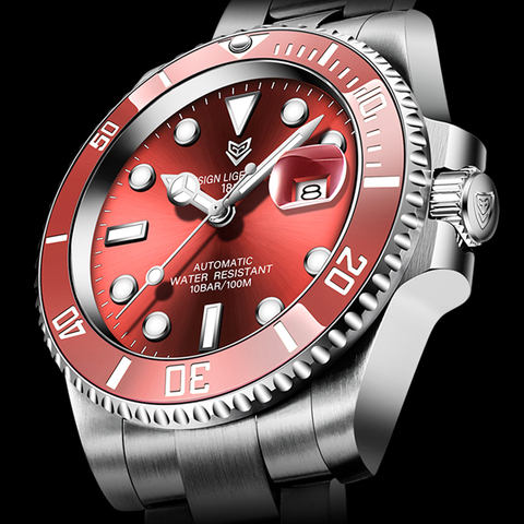 2022 Red Men Watches Top Brand Luxury Sapphire Watch Waterproof Automatic Mechanical Watch Mens Fashion Sport 316L Steel Clock ► Photo 1/6