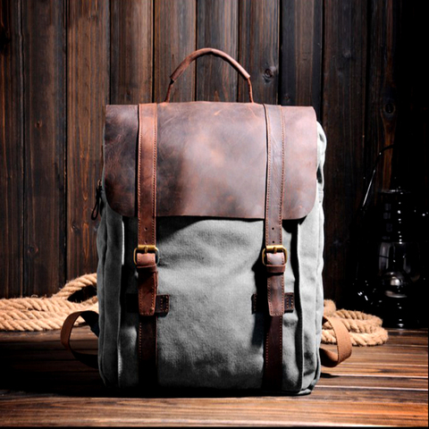 ancient  cowhide restoring ways collocation rucksack laptop bag bag style for men's and women'sbackpack ► Photo 1/6