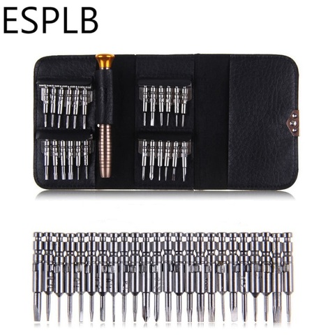 ESPLB 25 in 1 Screwdriver Magnetic Wallet Leather Case Screwdriver Precision Set Kit Repair Tools for Cell Phone Glasses Watch ► Photo 1/6