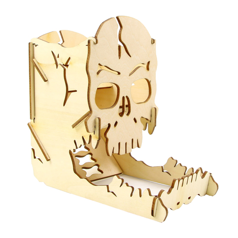 Skull Dice Tower with Tray Wood Cut Easy Roller Box - Perfect Accessories for Board Game, D&D and RPG ► Photo 1/6