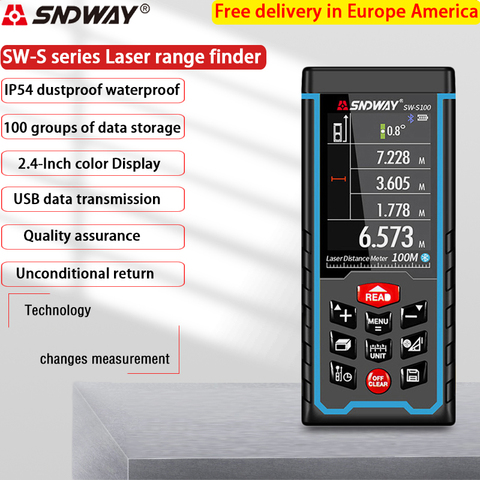 Sndway laser rangefinder distance meter 40m 50m 70m 100m 120m electronic roulette digital trena laser tape measure range finder ► Photo 1/6