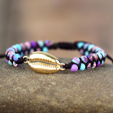 Women Charm Bracelets Puka Shell Gold Cowry Shell Bracelets Yoga Friendship Beach Holiday Bracelet ► Photo 1/6