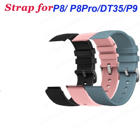 P8 P9 P8pro V23 DT35 Smart Watch Strap 20mm Silicone Strap for Smart Watch Men Sports Smart Watch Replacement Strap Accessories ► Photo 1/6