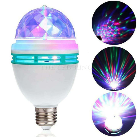 6W 9W Rotating Crystal Magic Ball RGB LED Stage Light Bulb E27 Lamp for Disco Party DJ Christmas Effect ► Photo 1/6