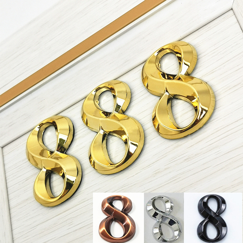 1pc Height 5cm Golden Home Sticker Address Door Label Bronze Modern House Number Digital #0-9 Hotel Apartment Door Plate ► Photo 1/6