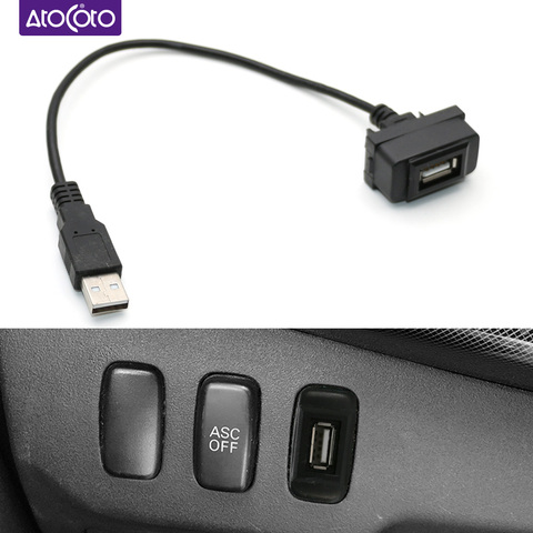 Car Wire for Mitsubishi ASX Lancer Outlander Pajero Eclipse Line Extension Lead USB Interface Adapter Cable Charge Data Transfer ► Photo 1/6
