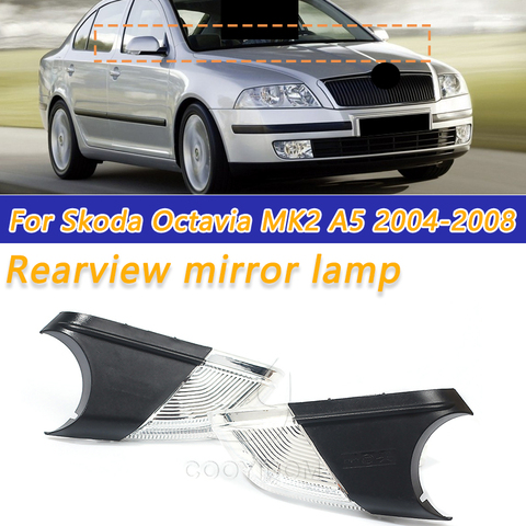 Car LED Rearview Rear View Side Wing Mirror Turn Signal Light Lamp 1Z0949101C For Skoda Octavia MK2 A5 2004 2005 2006 2007 2008 ► Photo 1/6