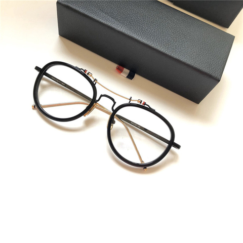 Japan Brand Design Titanium Round Circle Glasses Frame Men Women Optical Prescription Acetate Eyeglasses Frame oculos de grau ► Photo 1/5