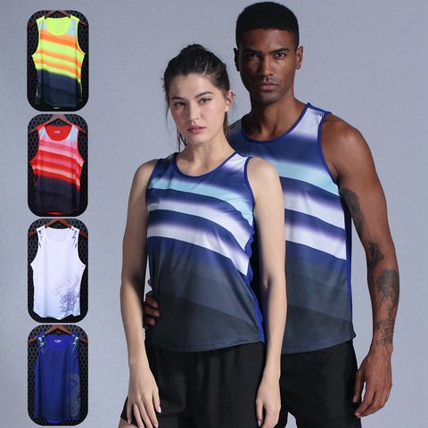 High quality spandex Men/Women Running Vest Gym Sleeveless Track and field Shirt marathon Slim Tank Sport Vest Top Training ► Photo 1/6