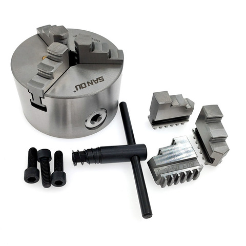 1Set K11 100 3-Jaw Lathe Chuck Manual Self-Centering Metal K11-100 Lathe Chuck With Jaws Turning Machine Tools Accessories ► Photo 1/6