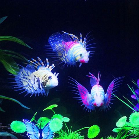 Glow In The Dark Artificial Aquarium Lion fish Ornament Fish Tank Jellyfish Decor Aquarium decoration ► Photo 1/6