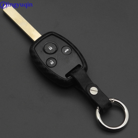 Carbon Fiber Silicone Car key  Case Cover Shell Keychain for HONDA Accord Civic CRV Pilot Fit 2007 2008 2009 2010 2011 2012 2013 ► Photo 1/6