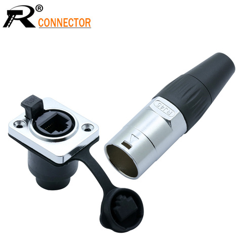 New Hot Sale RJ45 waterproof connector sockets,RJ45 female connectors, Ethernet connector,IP65 panel mount ► Photo 1/6