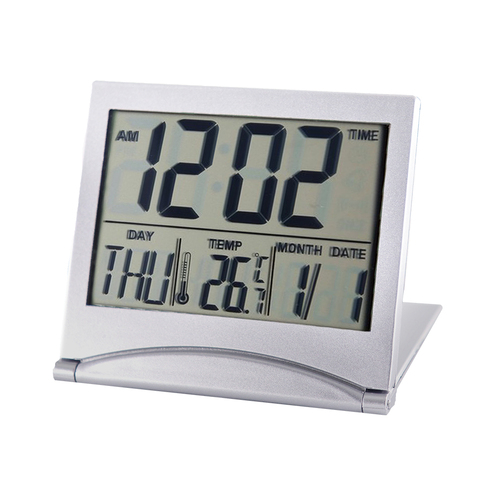 Folding LCD Digital Alarm Clock Desk Table Weather Station Desk Temperature Travel Ectronic Mini Clock ► Photo 1/4
