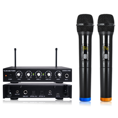 Sound Town 16 Channels Wireless Microphone Karaoke Mixer System, Supports Smart TV, Home Theater, Sound Bar (SWM16-PRO) ► Photo 1/6