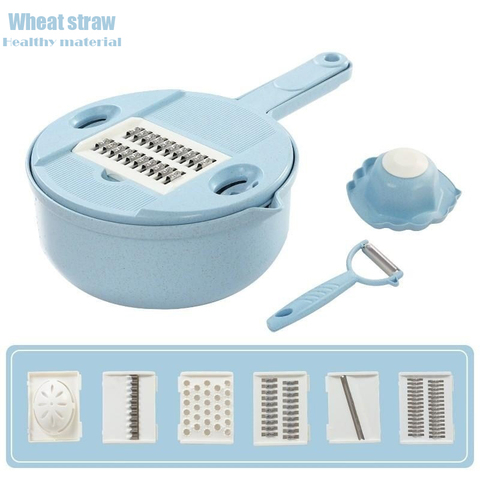 Mandoline slicer cutter chopper vegetable cutter grater Round kitchen Multifunction shred grater fruit peeler Wash Leaking basin ► Photo 1/6