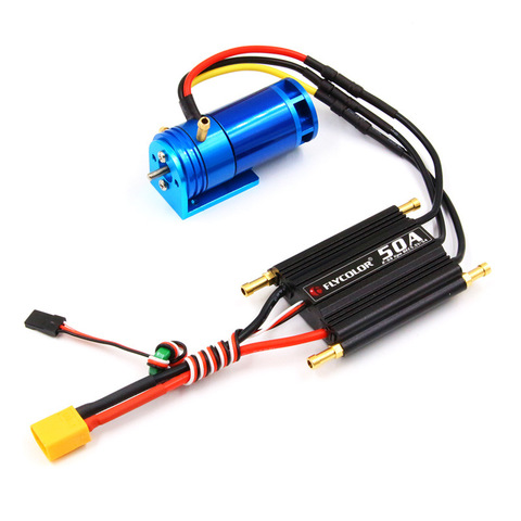 RC Model Boat Brushless Power Drive Set 2-4S 2862-2800KV Water-cooling Motor+Flycolor 50A Water-cooled ESC with 5.5V/5V BEC ► Photo 1/5