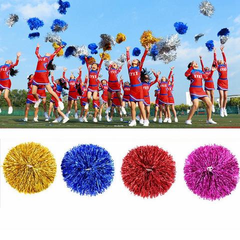 Buy Online 1pc 1pair Plastic Double Hole Handle Metal Streamer Pompoms Cheerleading Cheering Pom Ball Cheering Decorator Club Sport Supply Alitools