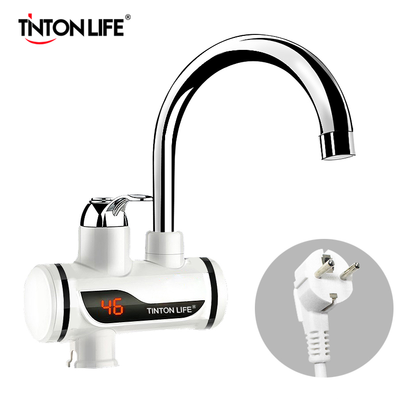 Electric Hot Water Heater Faucet Kitchen Instant Heating Tap Water Heater LED 