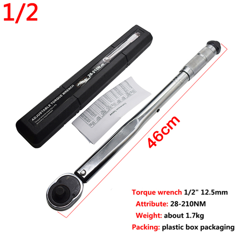 1/2'' Square Drive Torque Wrench 5-100 Ft-lb Two-way Wrench Repair Spanner Key Car Repair 28-210N.m Hand Tools ► Photo 1/6