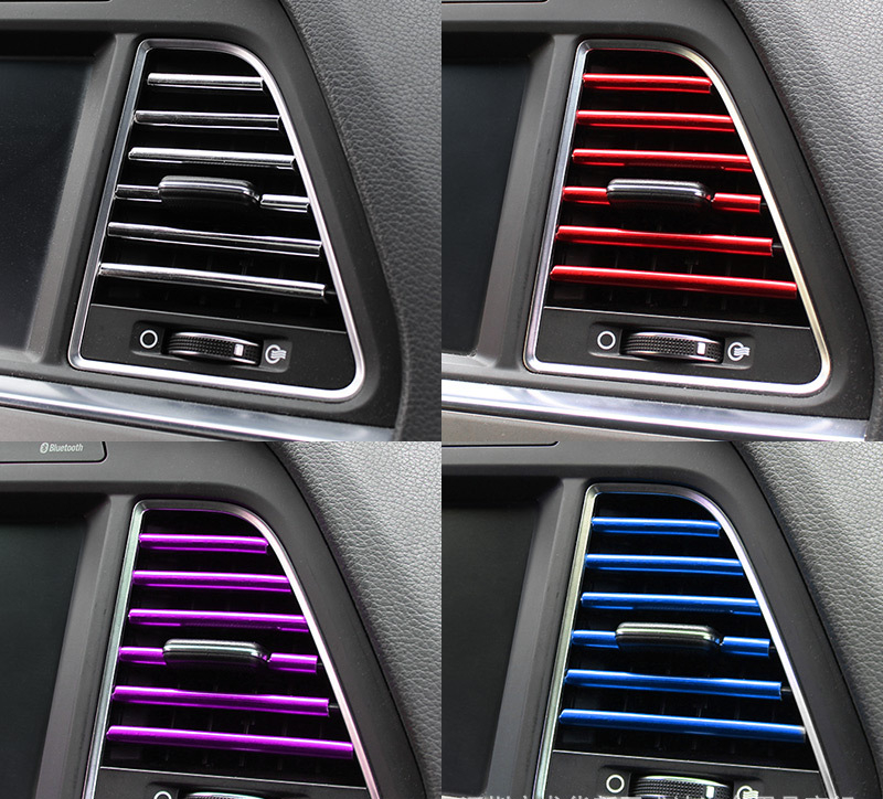 10x/Set Car Accessories AUTO Colorful Air Conditioner Strip Decor Air Outle A6Y0