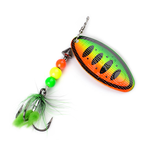 FTK Metal Fishing Lure Spinner Bait 8g/14g/20g Hard Bait Spoon Lures with Feather Treble Hooks Carp Pike Fishing Tackle ► Photo 1/6