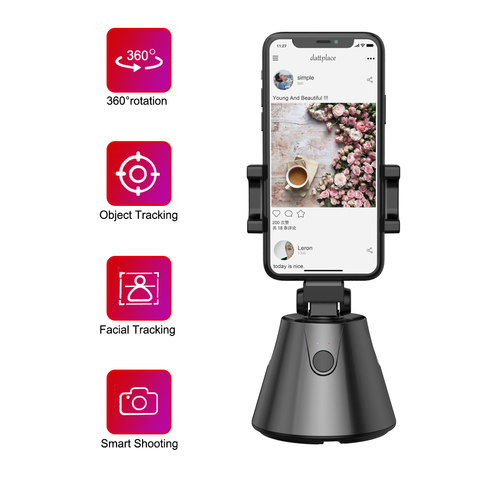 360 Degree Phone Holder Stand Auto Face Object Tracking Smart Shooting Camera Selfie Stick Rotation for YouTube Live Stream Vlog ► Photo 1/6