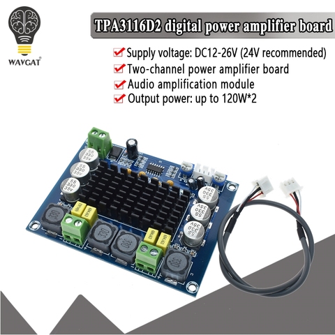 TPA3116D2 Dual-channel Stereo High Power Digital Audio Power Amplifier Board 2*120W XH-M543 ► Photo 1/6