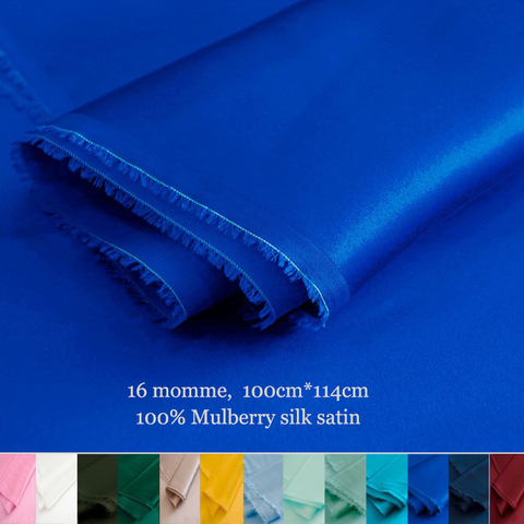 100cm*114cm 100% Natural Silk Charmeuse Fabric 16 momme Pure Silk Satin Material For Gown Pajamas ► Photo 1/6