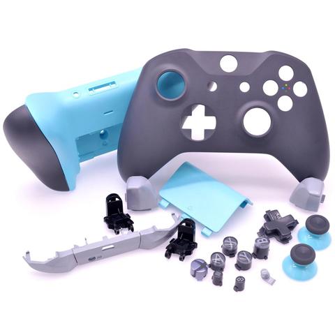 Original FULL SHELL Housing Replacement + LBRB Thumbstick Buttons for Xbox One Controller 1708 Grey/Blue Phantom Special Edition ► Photo 1/6