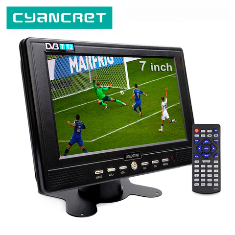LEADSTAR D768 7 inch Portable TV DVB-T2 ATSC tdt Digital and Analog mini small Car TV Television Support USB TF MP4 H.265 AC3 ► Photo 1/6