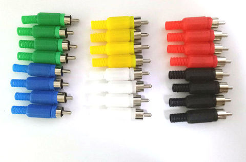 24pcs 6 color RCA Plug Solder Type Audio Cable Connector ► Photo 1/4
