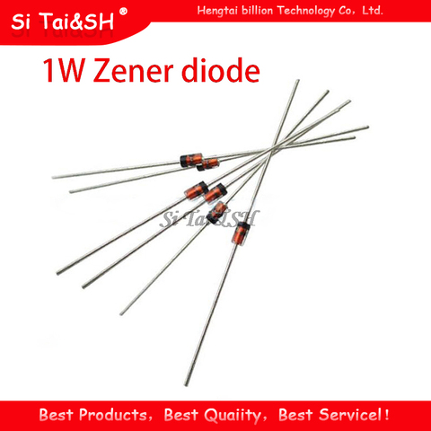 100pcs 1W Zener diode DO-41 3V 3V3 3V6 3V9 4V3 4V7 5V1 5V6 6V2 6V8 7V5 8V2 9V1 10V 11V 12V 13V 15V 1N4733A 1N4742A 1N4728A ► Photo 1/2