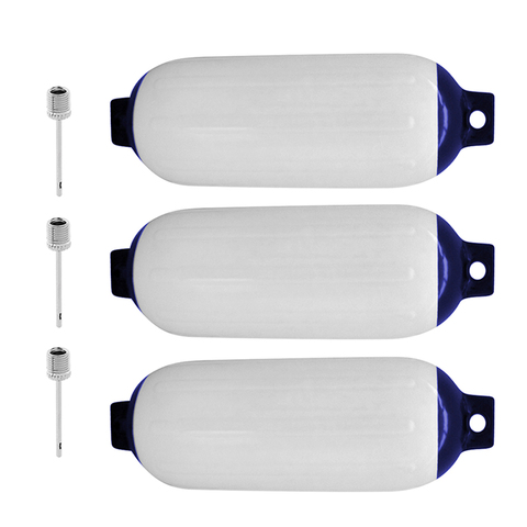 3pcs Marine Boat Fender PVC Bumper Dock Shield Protection UV Protection Blue White for Speedboat Vessels ► Photo 1/6