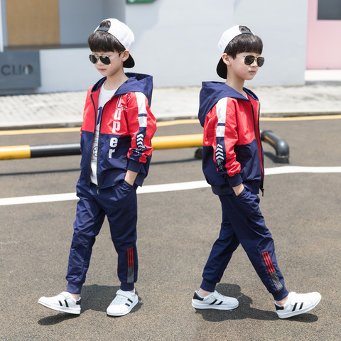 Boys Autumn Clothing Suit New Teenage Boys Clothes 12 Years Boys Tracksuit Set Children Hooded Spring Autumn Sports Fashion Tide ► Photo 1/5