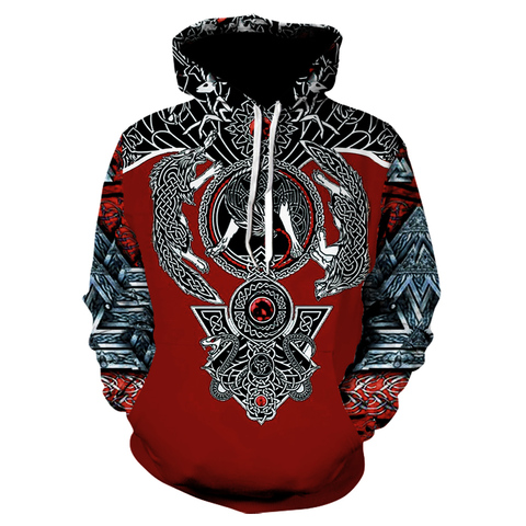 Men clothes 2022 Viking symbol odin Tattoo 3D Print Hoodie and Sweatshirt Harajuku Fashion hoodies Unisex Casual Jacket pullover ► Photo 1/6