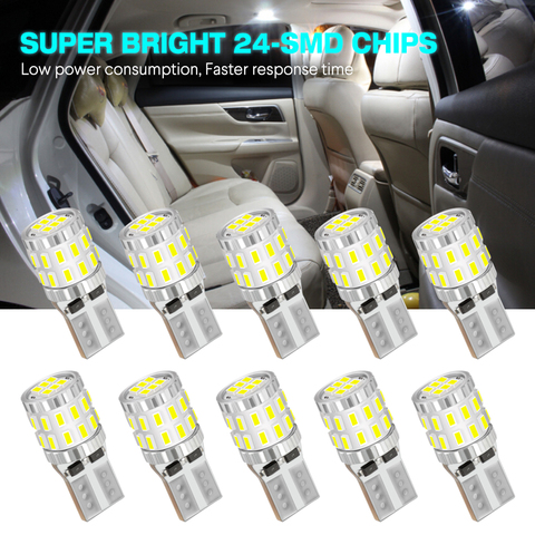 NOVSIGHT 10pcs Auto T10 6500K Led Indoor Light Reading Lamps W5W 300LM Dome Glove Box Super Bright 12/24V License Plate Lights ► Photo 1/6