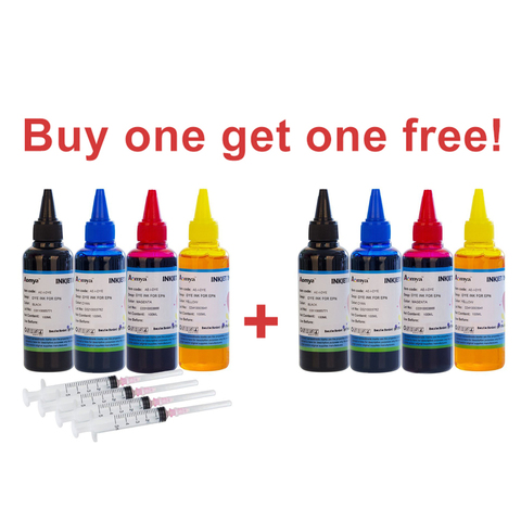 Buy 1 Get 1 FREE ! Universal dye ink  for Epson inkjet printers with refill cartridge bulk ink free shipping ► Photo 1/4